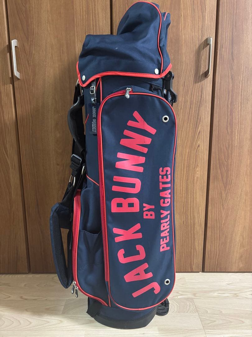 JACK BUNNY スタンドゴルフバッグ ネイビー レッド
