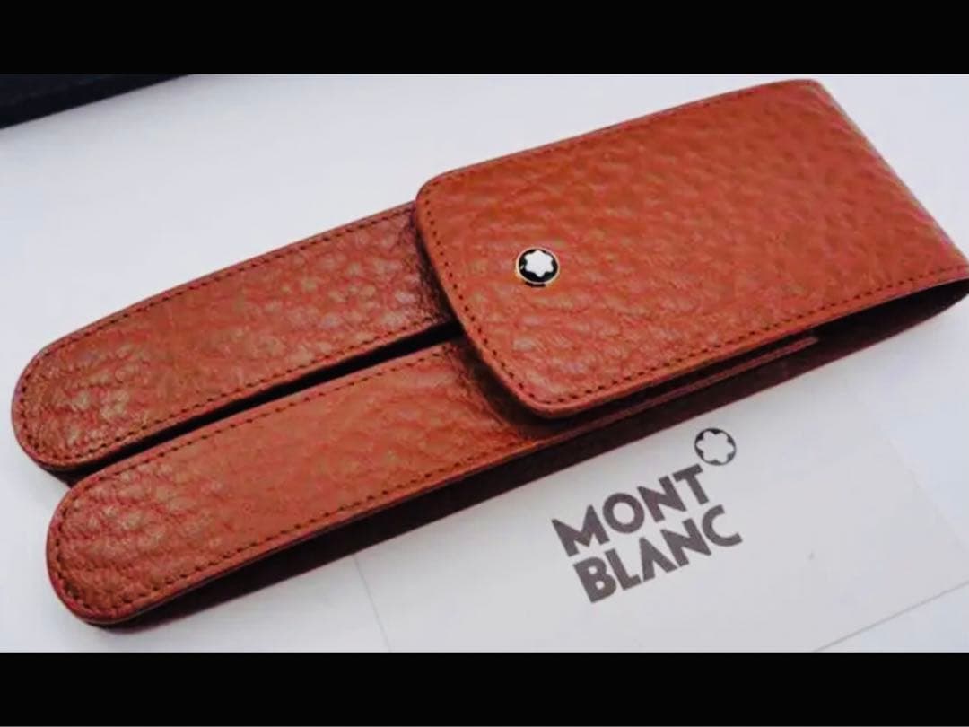 ※未使用！金運を呼び寄せる！※レアなリッチブラウン！本革製ペンポーチ★モンブラン