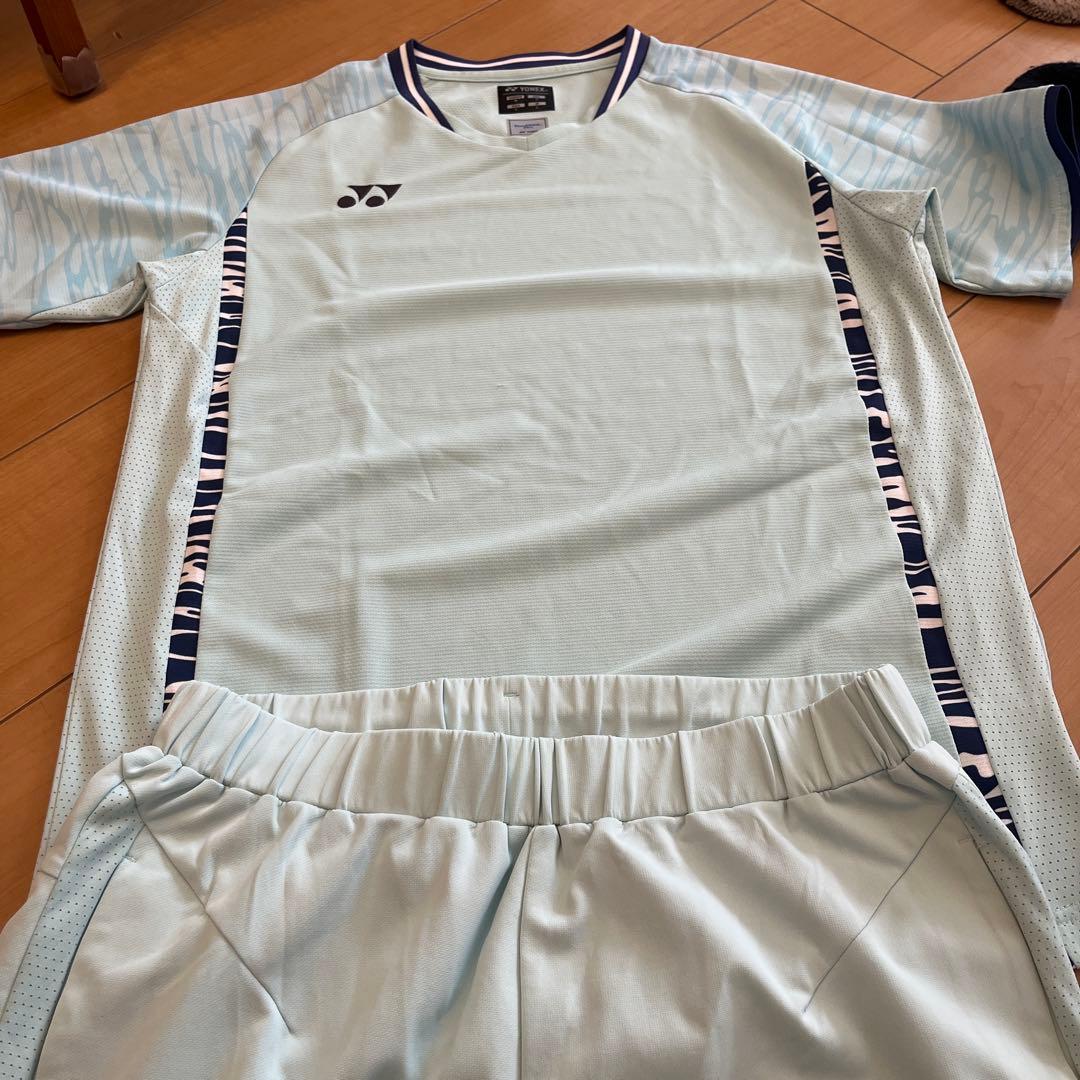 YONEX Tシャツ ハーフパンツ　水色　上下セット　ゲームシャツ
