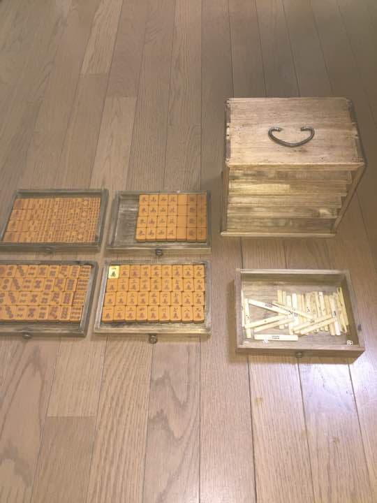 麻雀牌 木箱付き