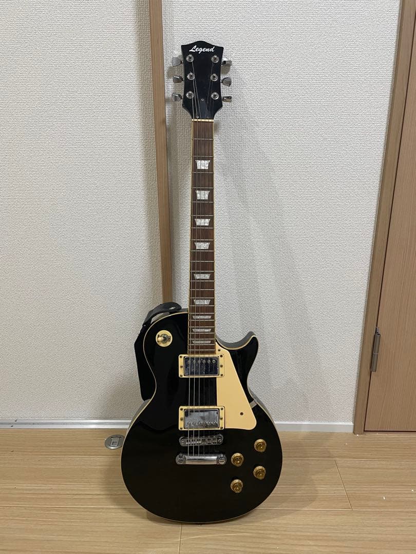 Legend ブラック エレキギター レスポール ストラップ付き