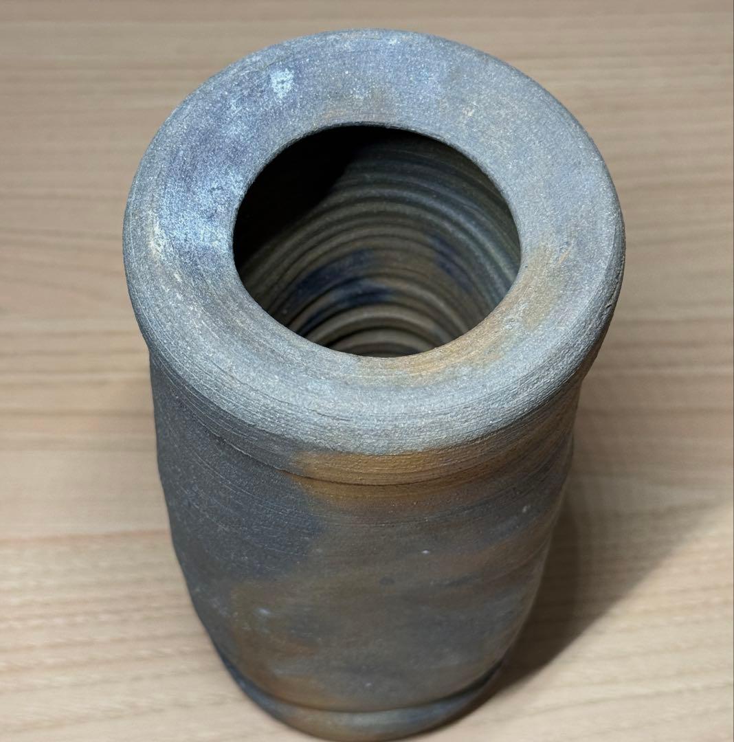 丹波焼 石田陶春 筒型 花入 花器 華道 茶道 共箱 #1021004