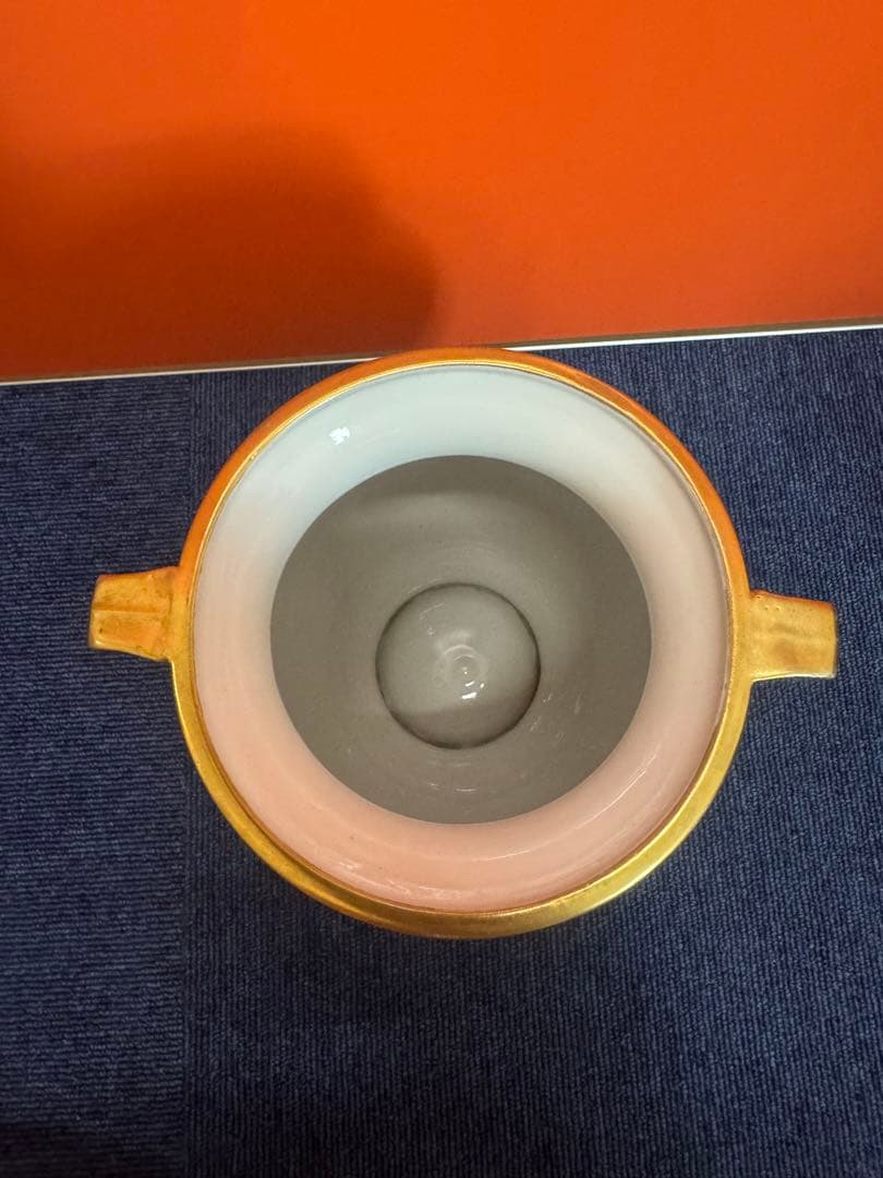 1842 オールドノリタケ　双耳花紋花瓶  時代物