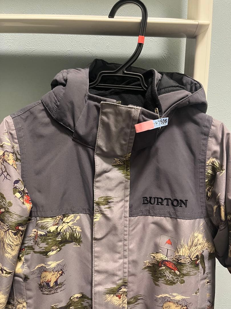Burton スキーウェア つなぎ　動物柄　グレー