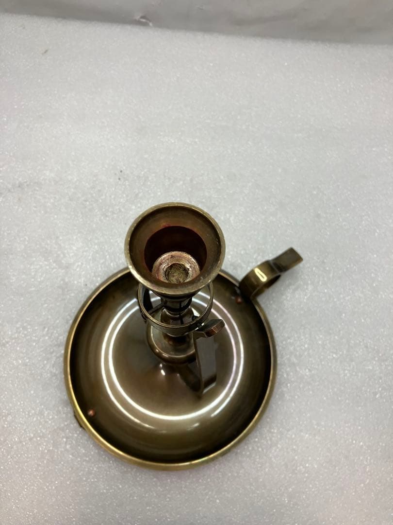 アンティーク キャンドルスタンド 真鍮製 可動式燭台 手持ち ロウソク立