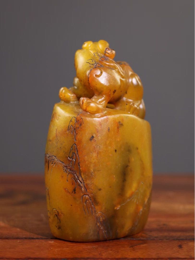 珍品 田黄石印鑑　瑞獣　貔貅（ひきゅう）