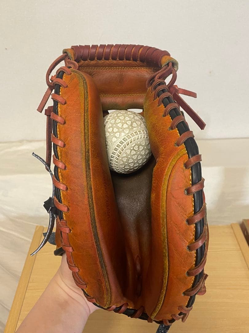 ハタケヤマ軟式キャッチャーミットリペア品