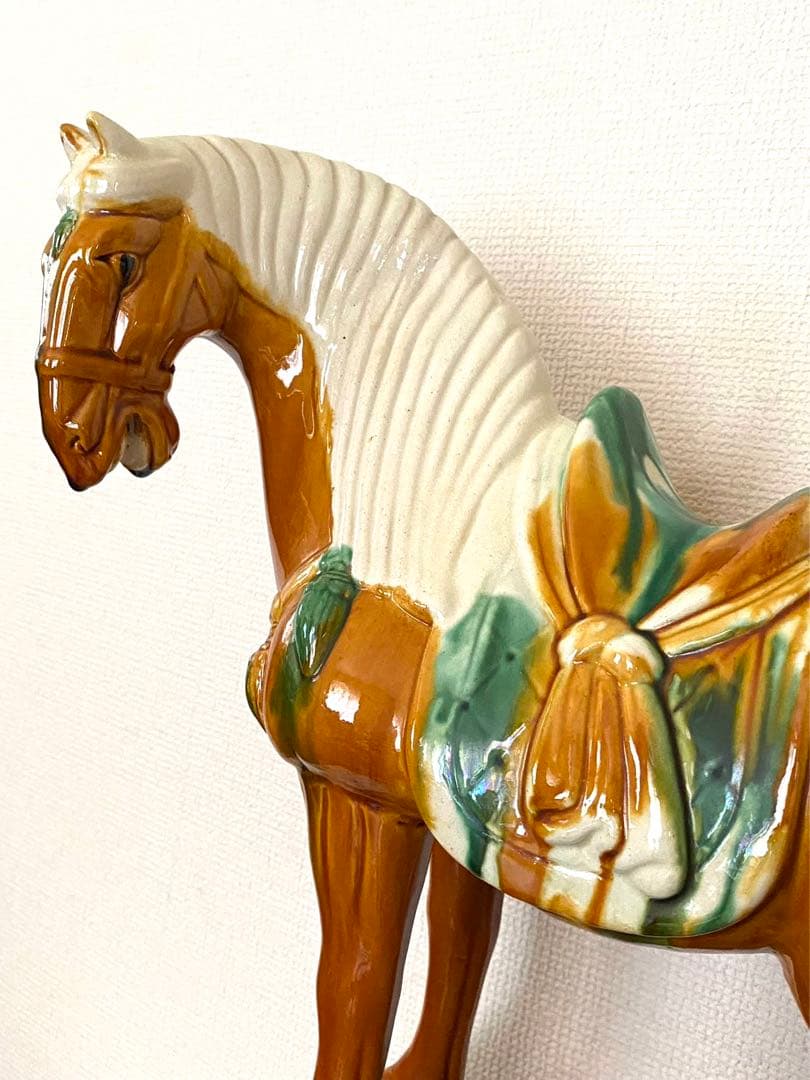 唐三彩 千里馬彫塑像