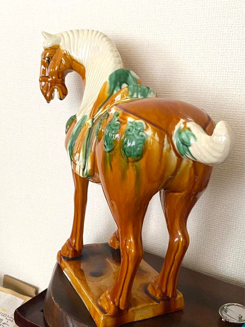 唐三彩 千里馬彫塑像