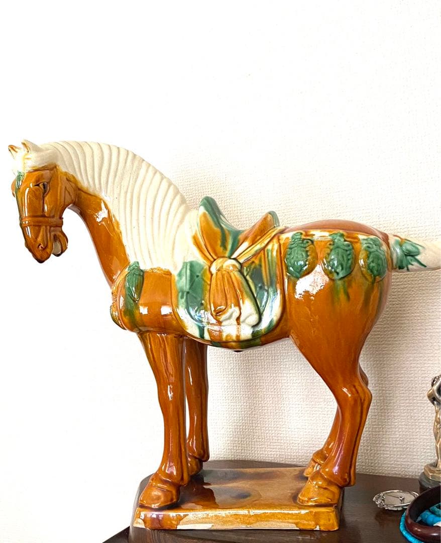 唐三彩 千里馬彫塑像