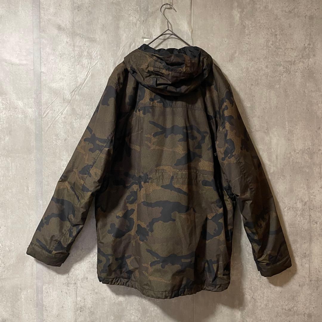 Burtonバートンスキーウェアスノーボードジャケットパーカーフード付き迷彩茶色