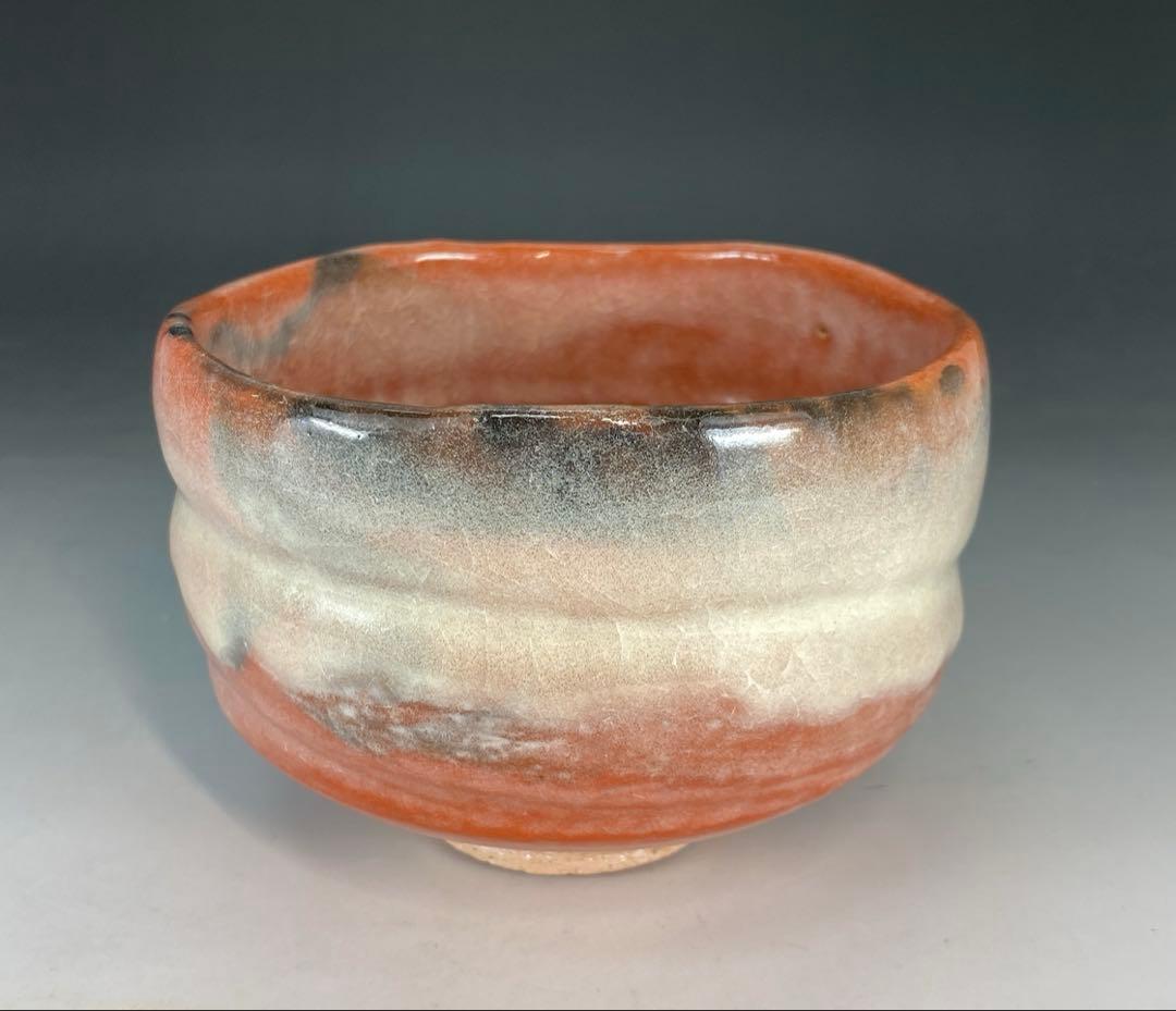 【茶道具】政所窯 永興明道造　赤茶碗（共箱）