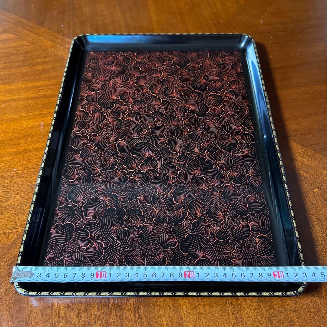 新品 輪島塗 漆 お盆 トレー うるし 伝統工芸 黒 配膳 伝統工芸 漆器