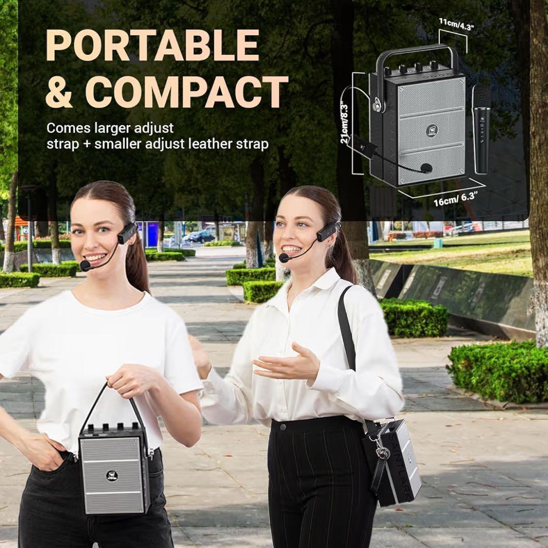 ポータブル拡声器 ポータブルスピーカー マイク 会議講演 カラオケ ワイヤレス