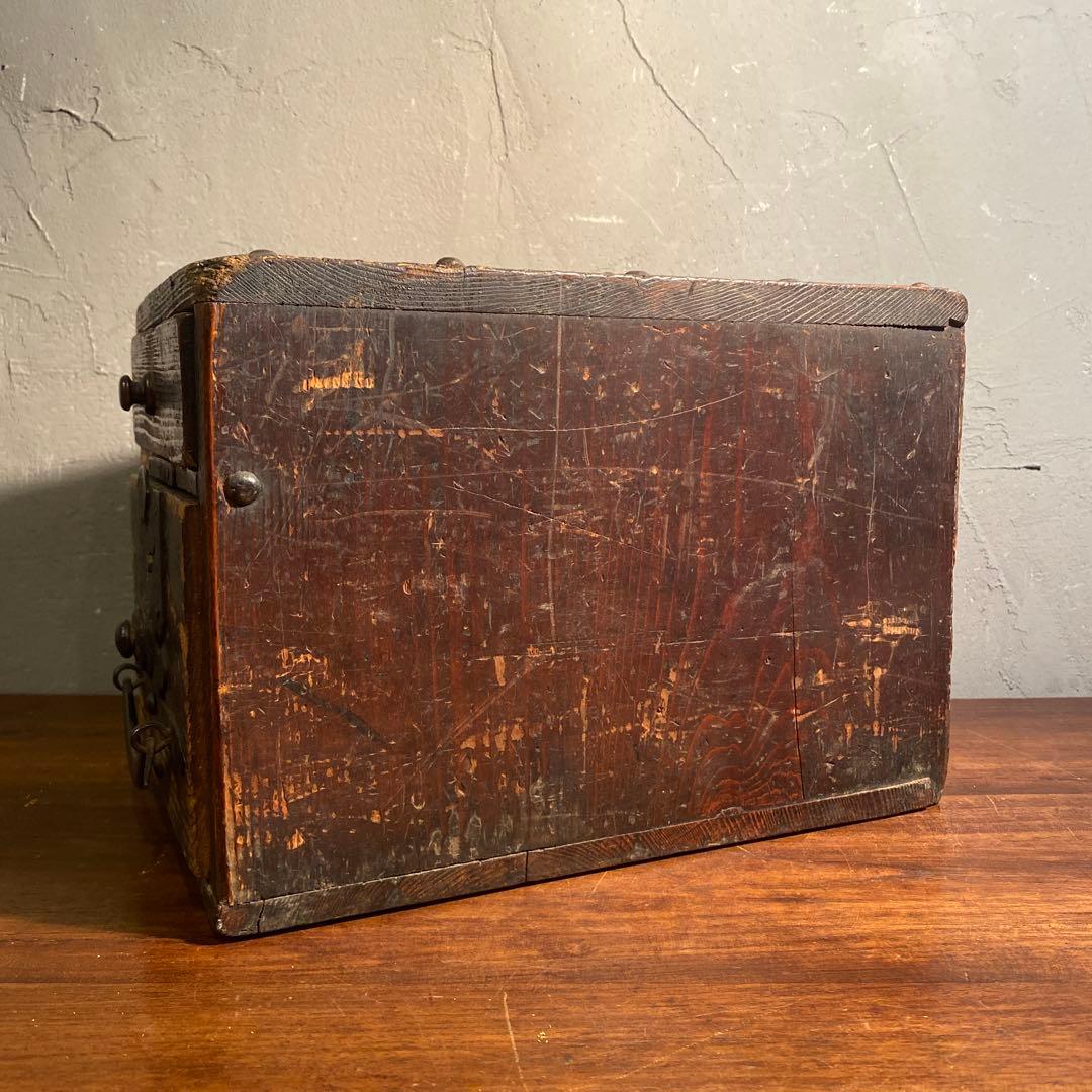 明治 硯箱 時代金具銭函 小引き出し アンティーク 骨董品 古道具 コレクション