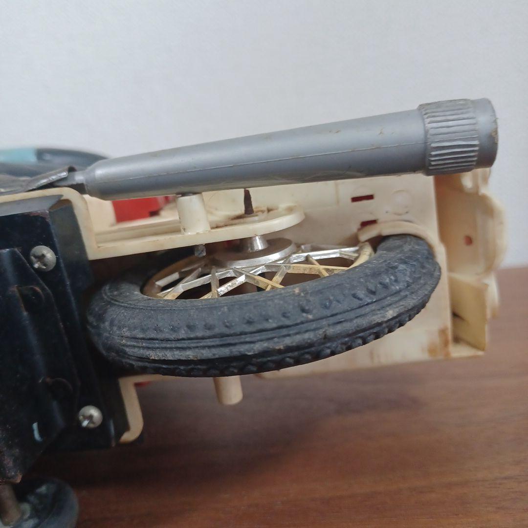 当時物　ヨネザワ製　銀マスク「仮面ライダー＆サイクロン号」フリクション走行玩具