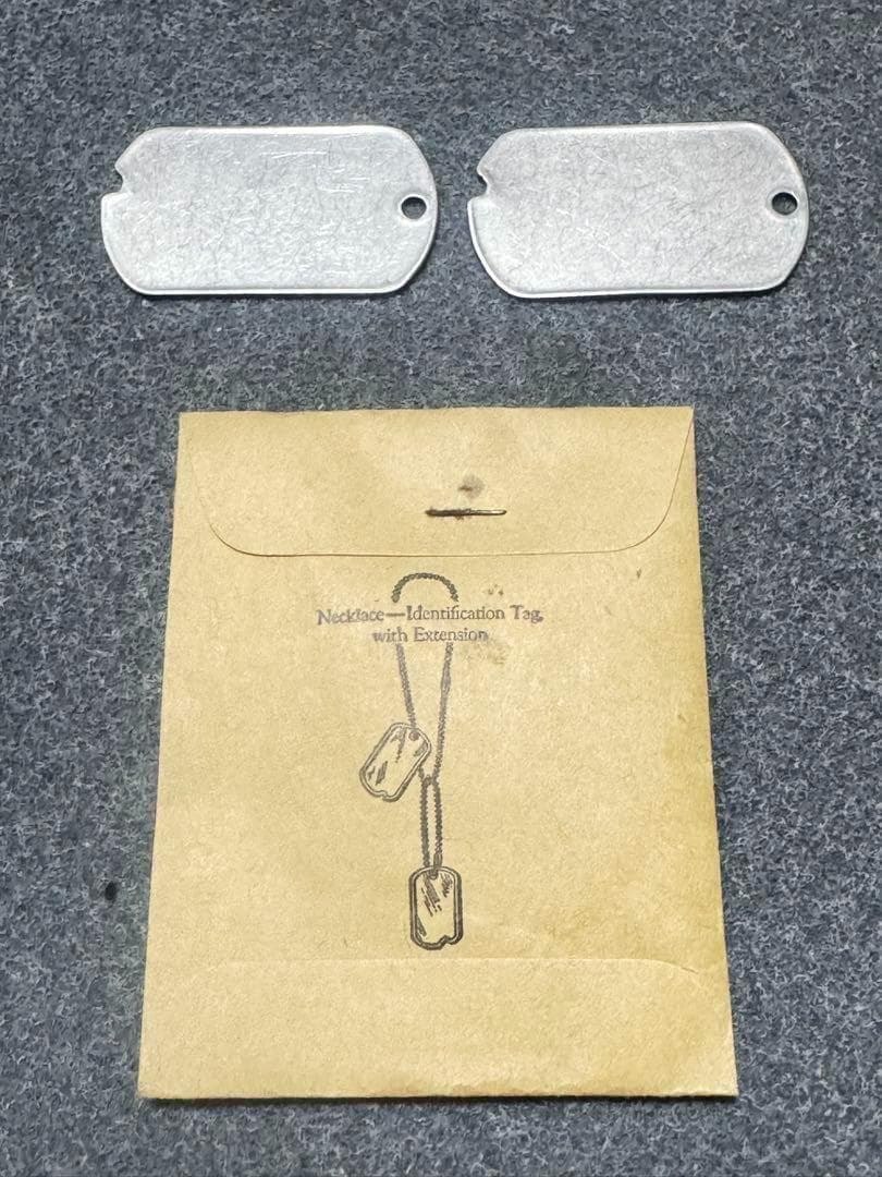 米軍 実物 ドッグタグ&チェーン WW2