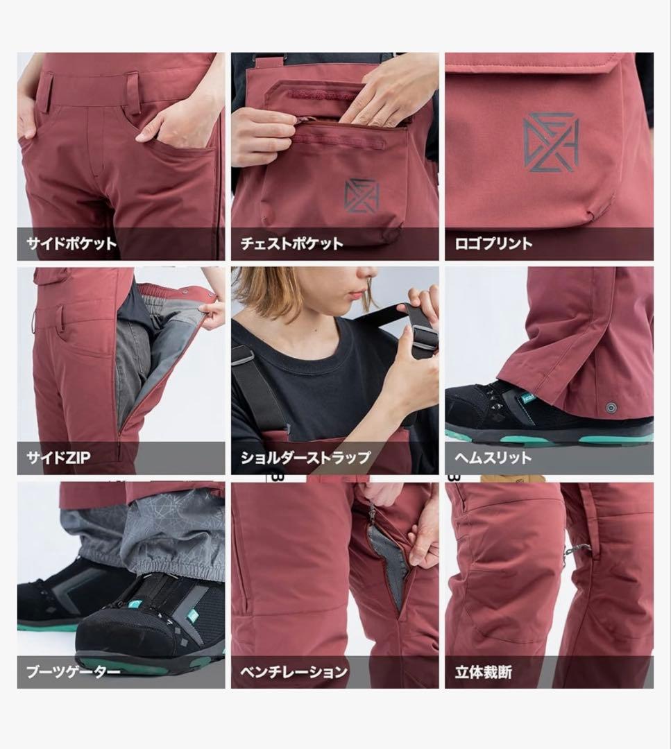 43DEGREES スノーボードウェア スキーウェア ビブパンツ　レディースM