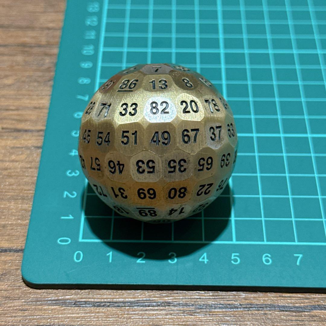 ❣️ 100面メタルダイス ロールプレイングサイコロ 1.97インチ 金色