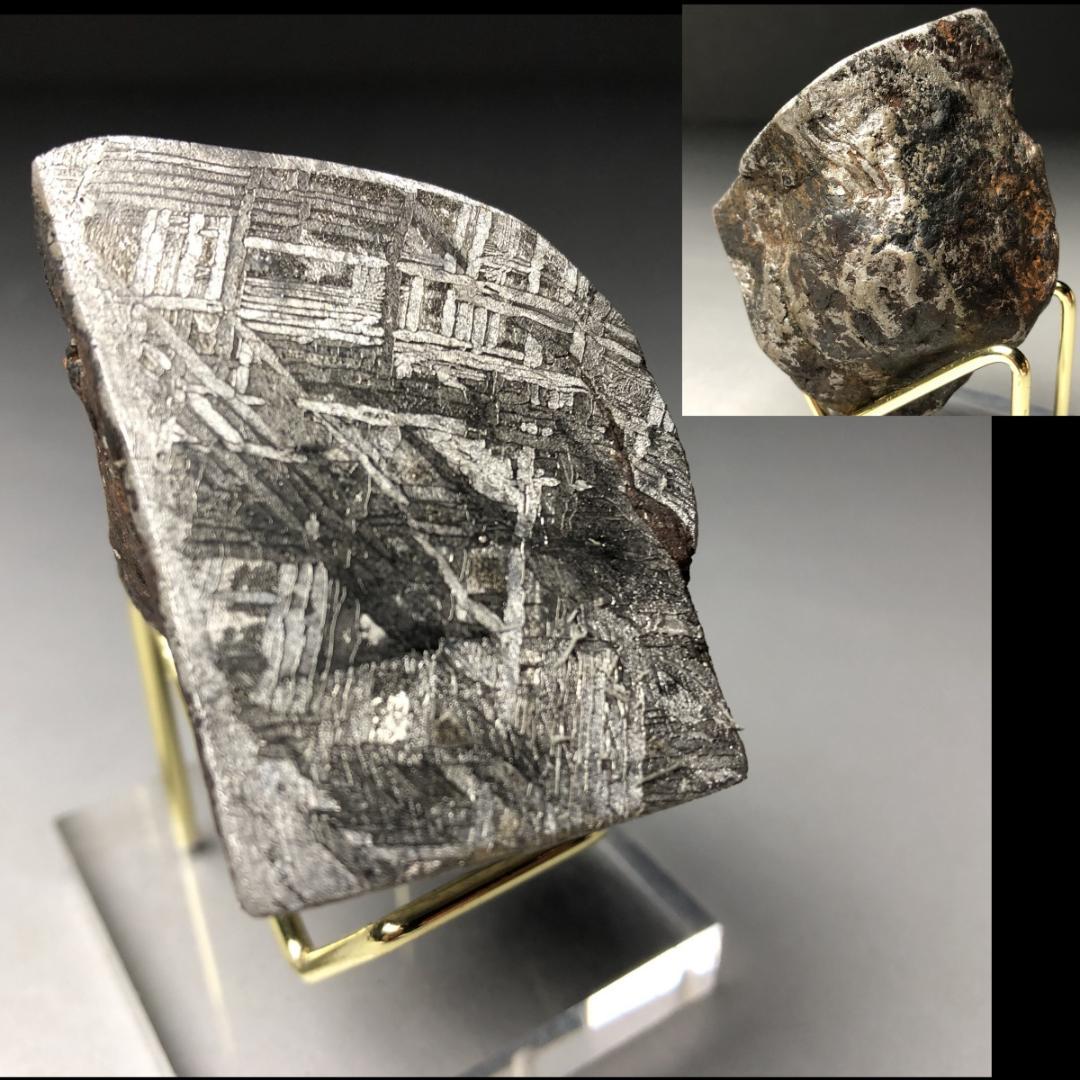 アルタイ隕石 鉄隕石　外皮付き隕石　エンドカット　原石　重さ約415ｇ