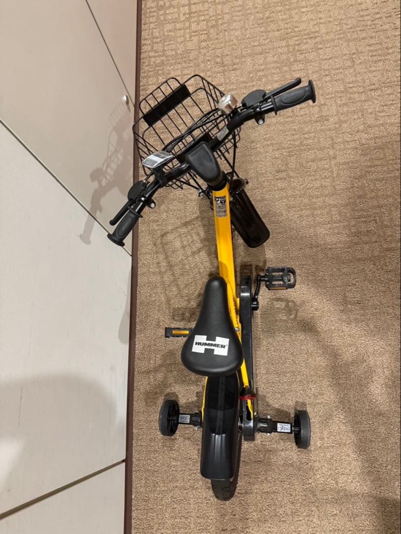 HUMMER 幼児用自転車 イエロー バスケット付き