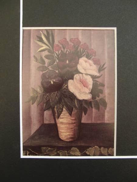 ルソー、花、希少画集画、新品額装付