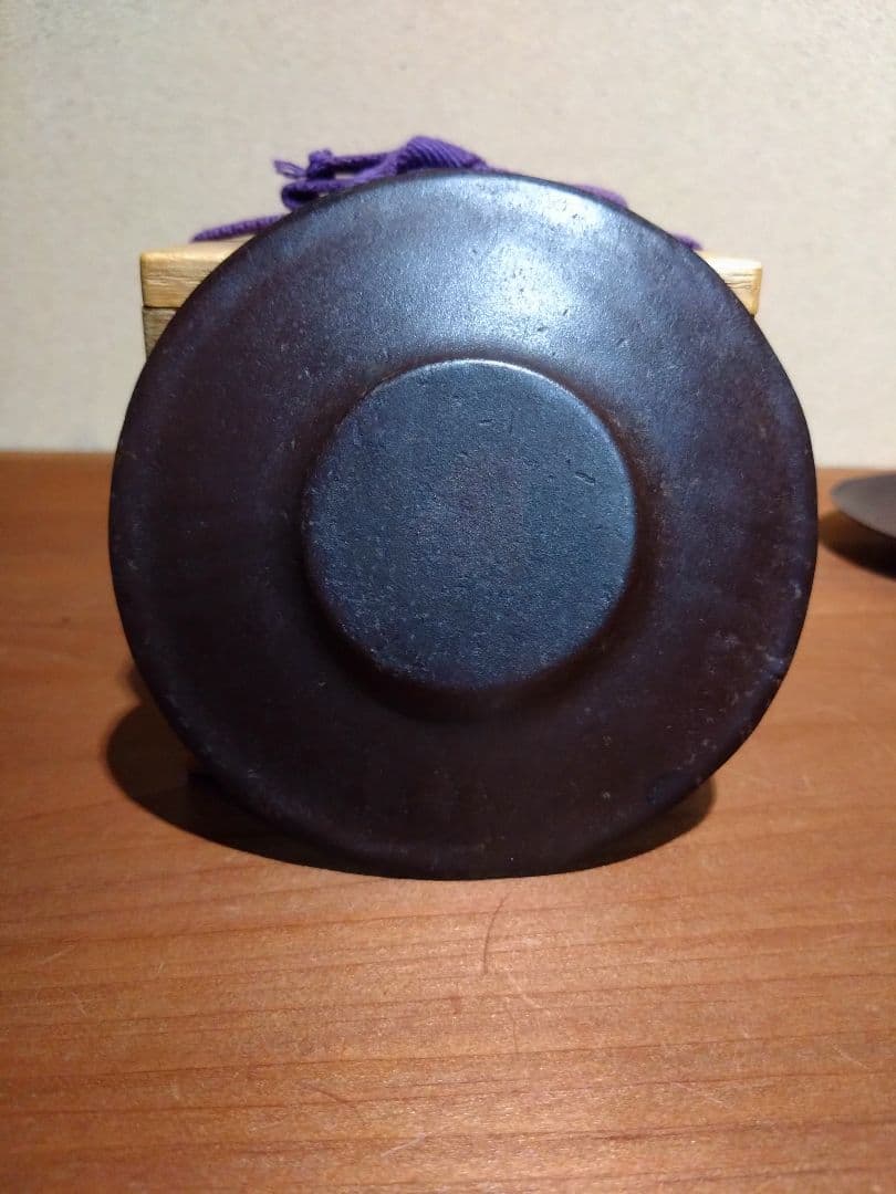 鉄の煎茶道具 鉄製 三つ葉葵 繋ぎ紋 茶托 五客 鉄器 茶道具