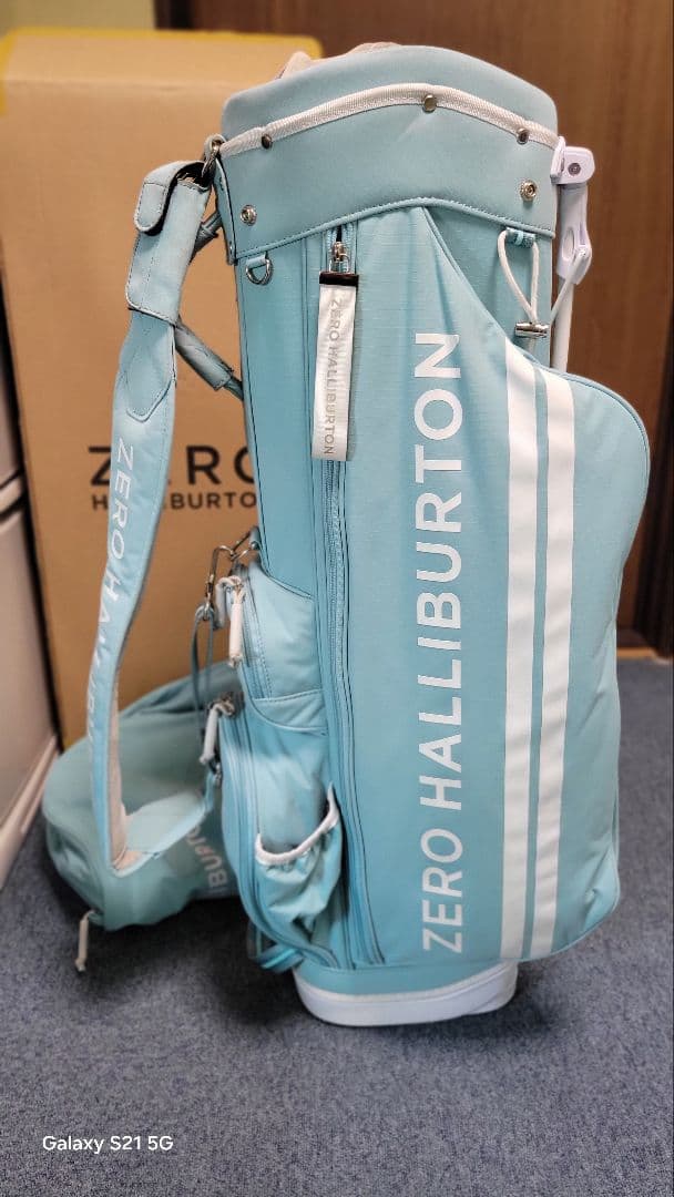 ゼロハリバートン キャディバッグ 水色 軽量 スタンド9型