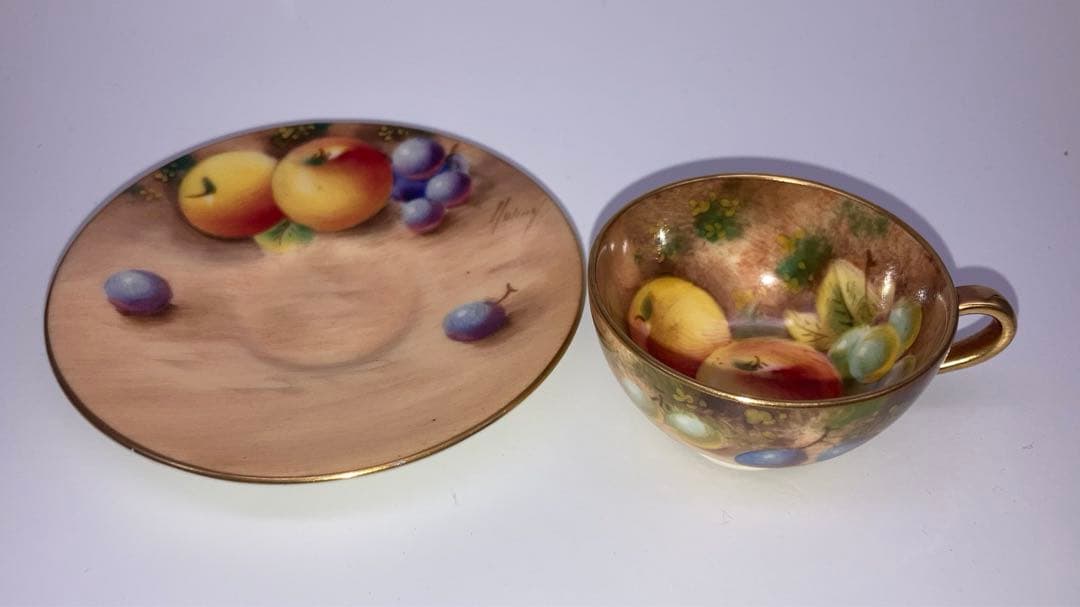 ロイヤルウースター ペインテッドフルーツ　カップ&ソーサー　アンティーク　⑨