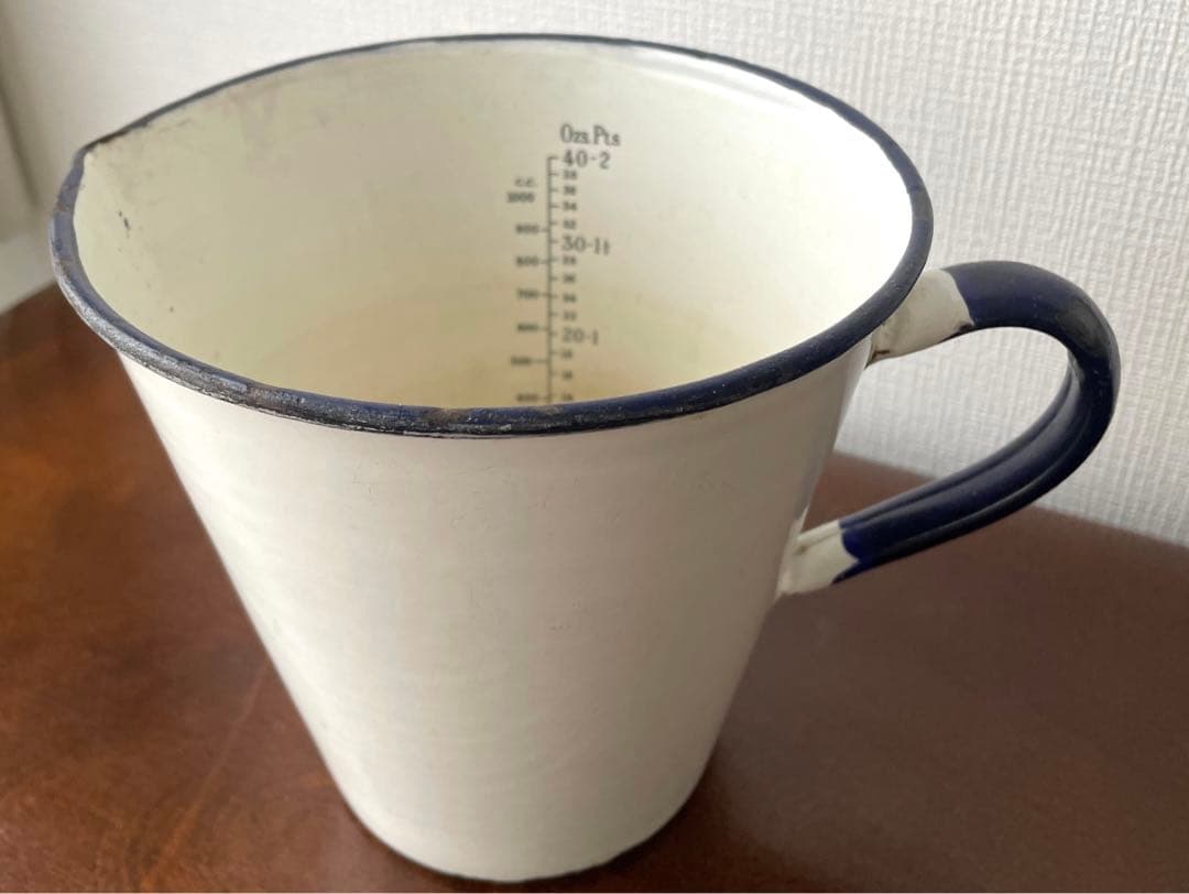 フランスアンティーク　琺瑯ジャグ　100年以上アンティーク　ピッチャー