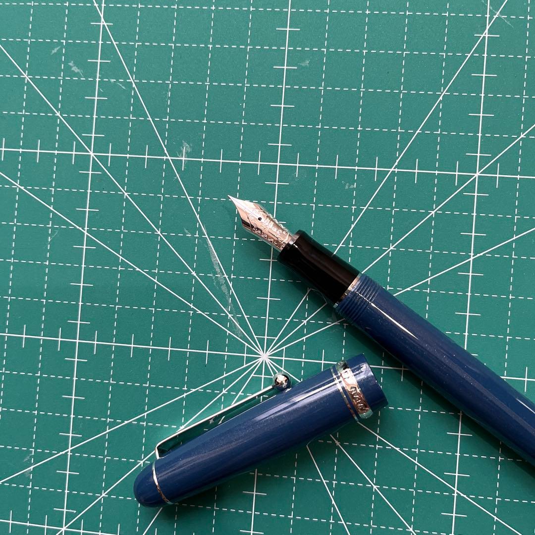 パイロット カスタム74 14K F 限定 ブルー シルバー ラメ