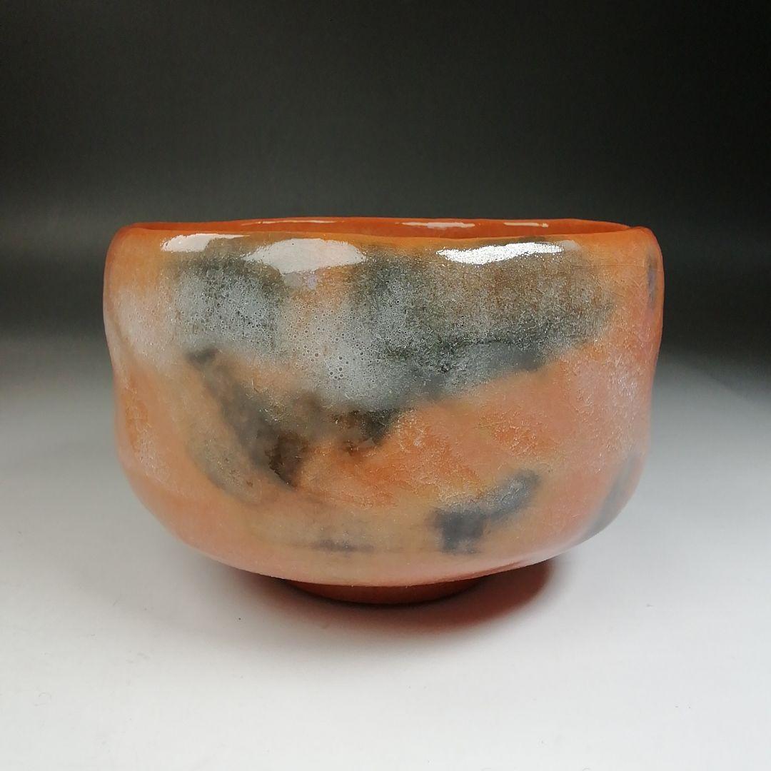 Ｔ８４６　茶碗　『赤楽茶碗』『楽焼窯　三代目　佐々木松楽 造』　共箱　茶道具