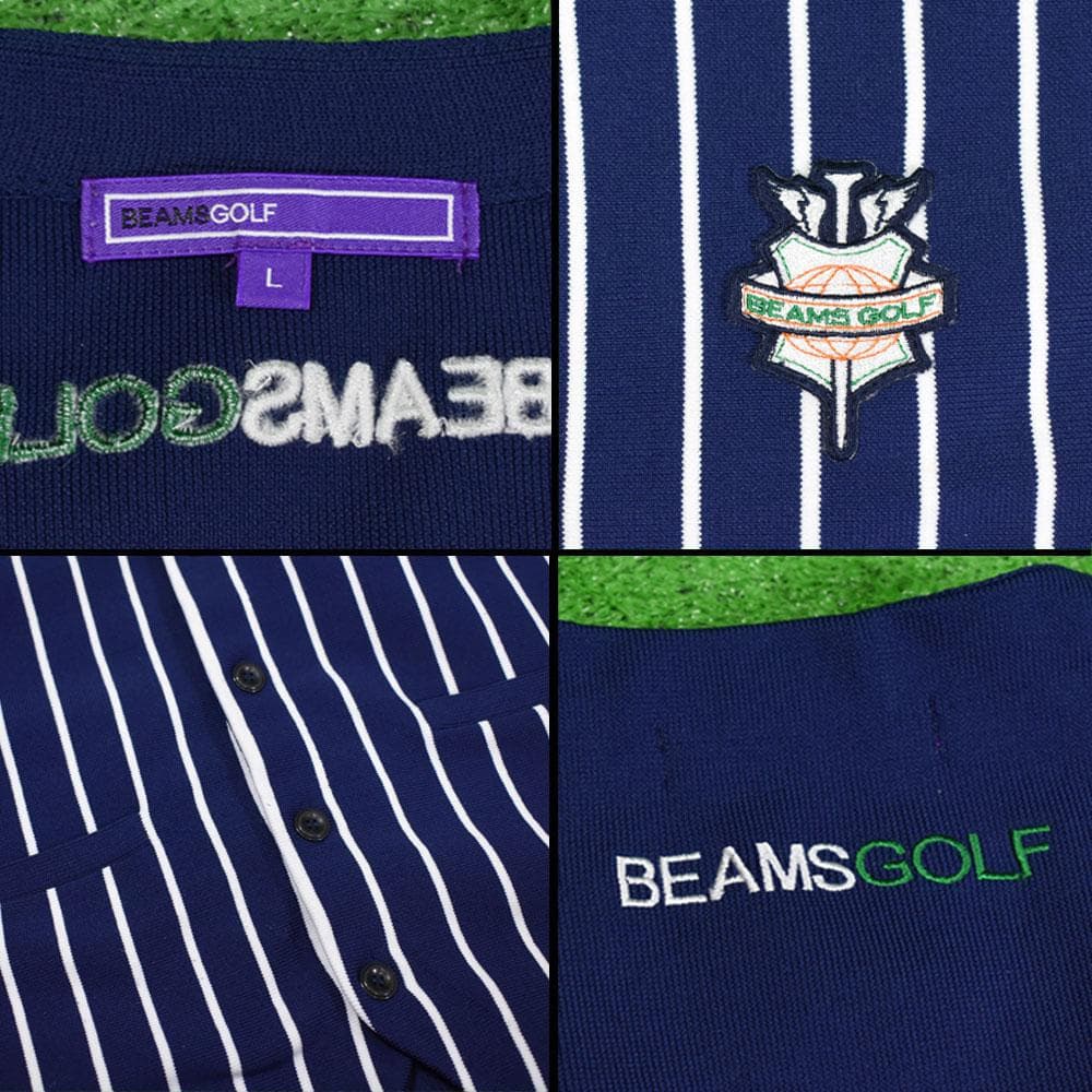 BEAMS GOLF/ビームス ゴルフ ベスト【ストライプ/L】超美品！