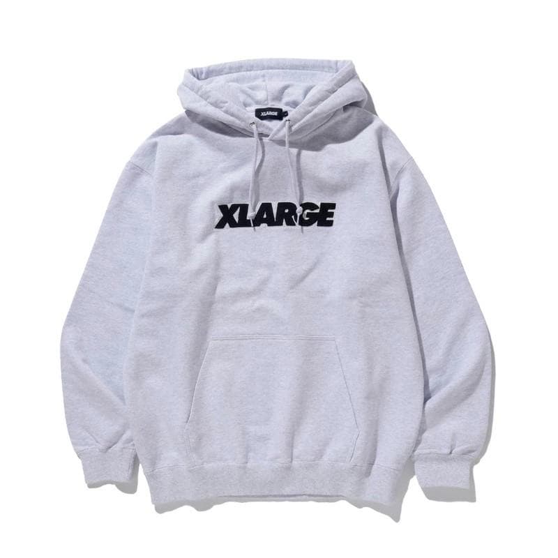 X-LARGE STANDARD LOGO HOODIE L ASH メンズ