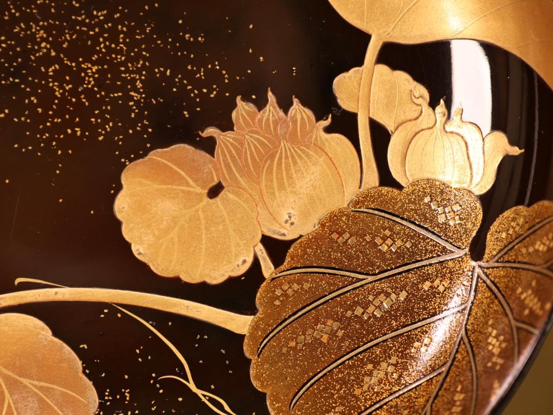 アリサ　BK413　時代輪島塗　蓮図金蒔絵　吸物椀　二客　木製　茶道具