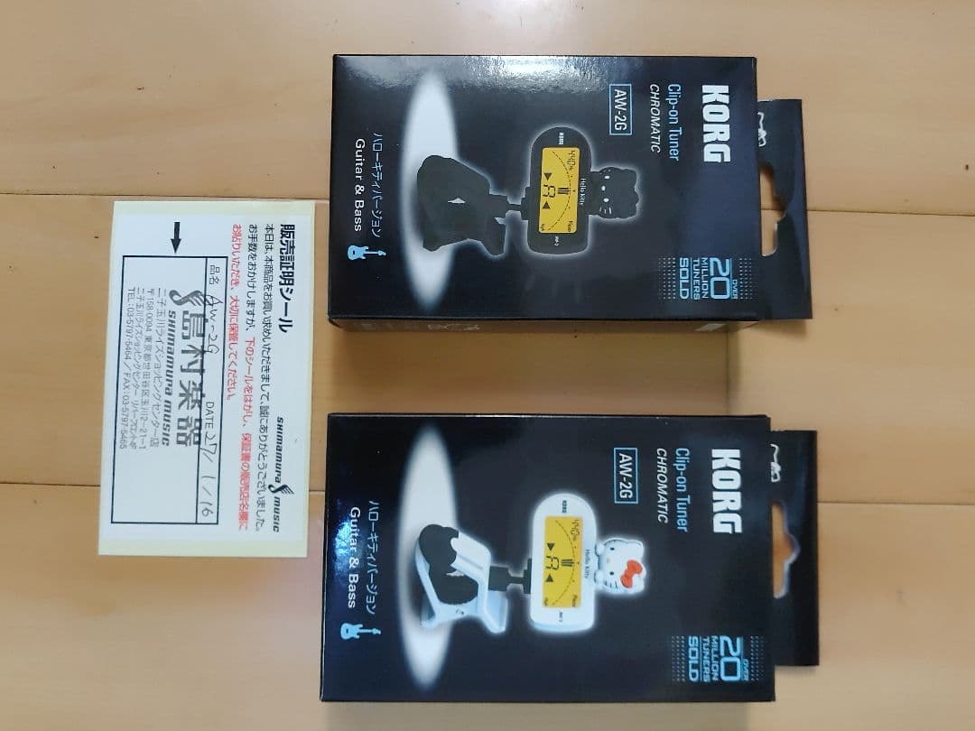 未開封KORG AW-2GKWクリップチューナーハローキティ ホワイトとブラック