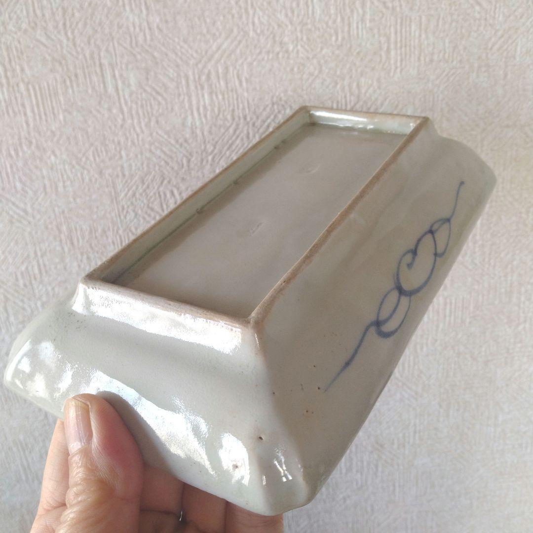 古伊万里切込焼蛸唐草長皿二客