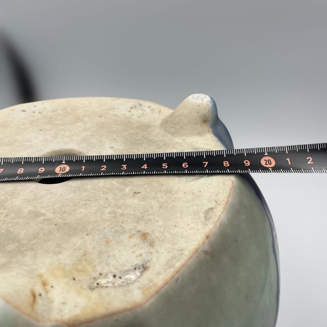 瀬戸 梅文 青磁 植木鉢 盆栽鉢 梅鉢 時代物　❷個セット