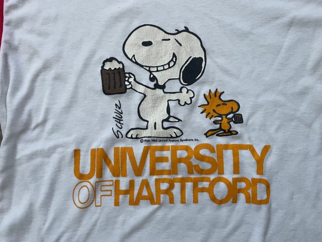 1970年代70s ビンテージARTEX SNOOPY フットボールTホワイト