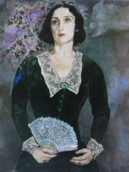 シャガール、緑衣のベラ、希少レゾネの一頁、 新品額装付