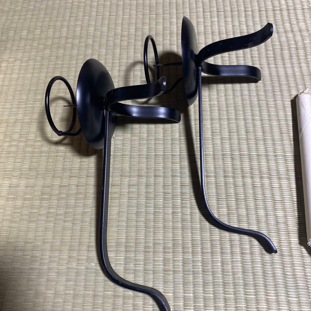 茶道具 夜咄　手燭 一対 懐石 蝋燭立て　蝋燭二本おまけ