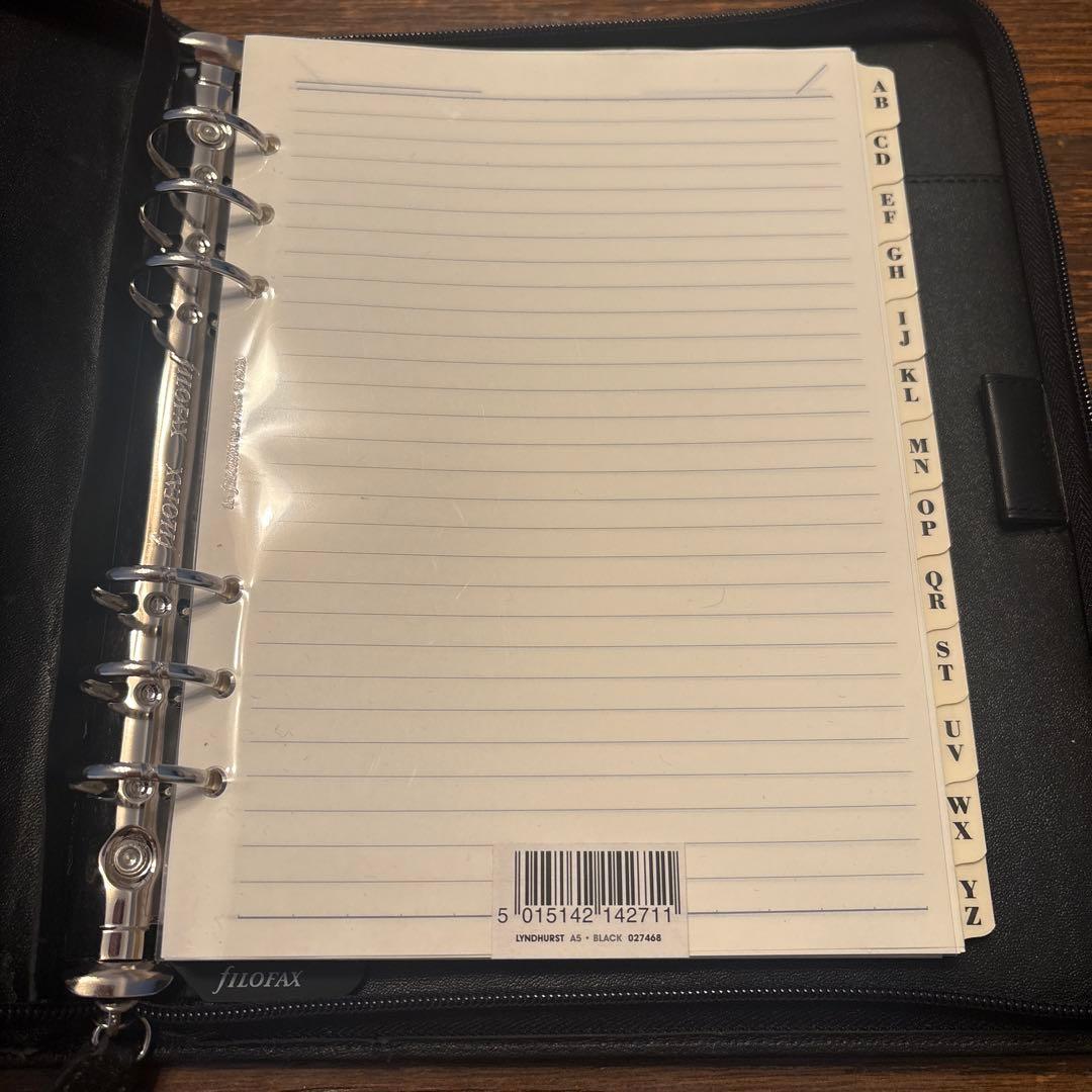 ファイロファックス　システム手帳　黒