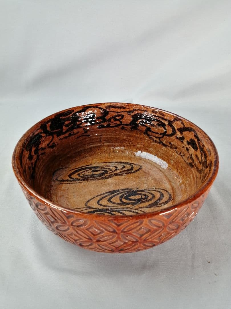 【茶道具】大樋造　大樋焼七宝繋平水指　水指393