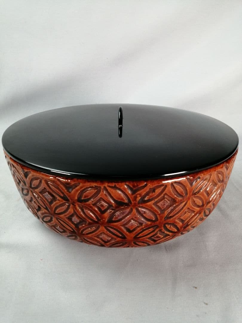 【茶道具】大樋造　大樋焼七宝繋平水指　水指393