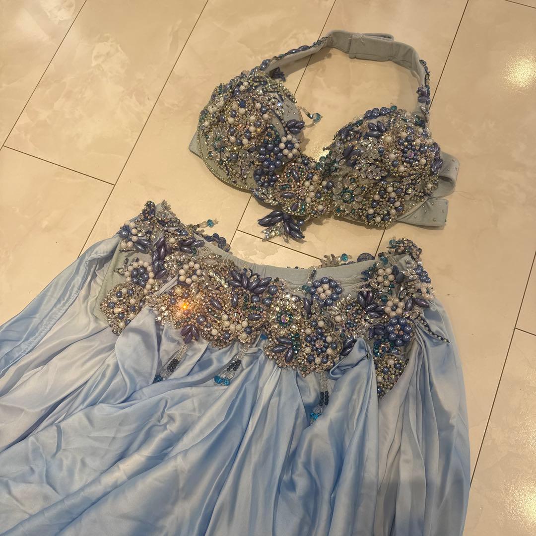 ベリーダンス　衣装ブルー系　4m