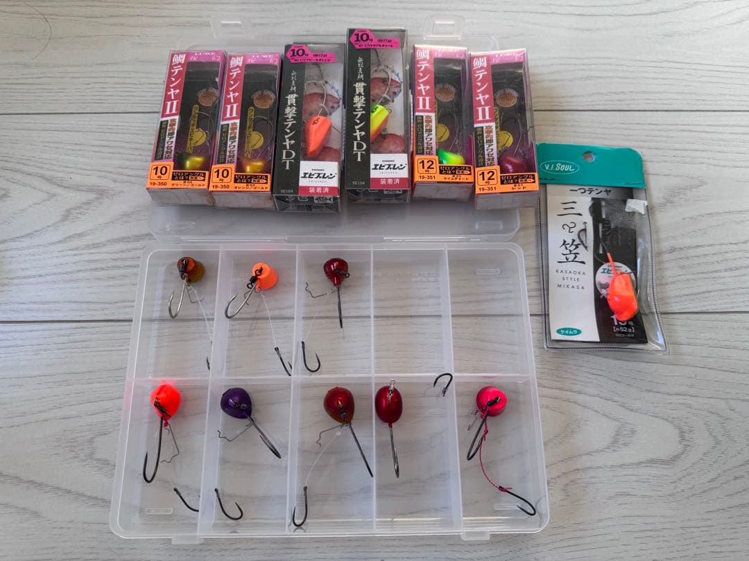 一つテンヤ　TG3個鉛12個の計15個