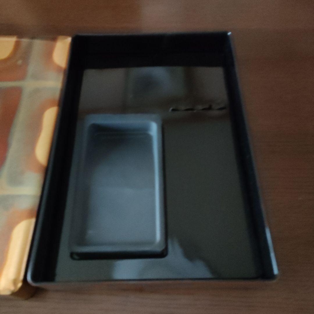 金沢　金銀箔工芸　文箱　硯箱　古代箔 青磁水滴 角 (小)硯と墨と毛筆筆のセット