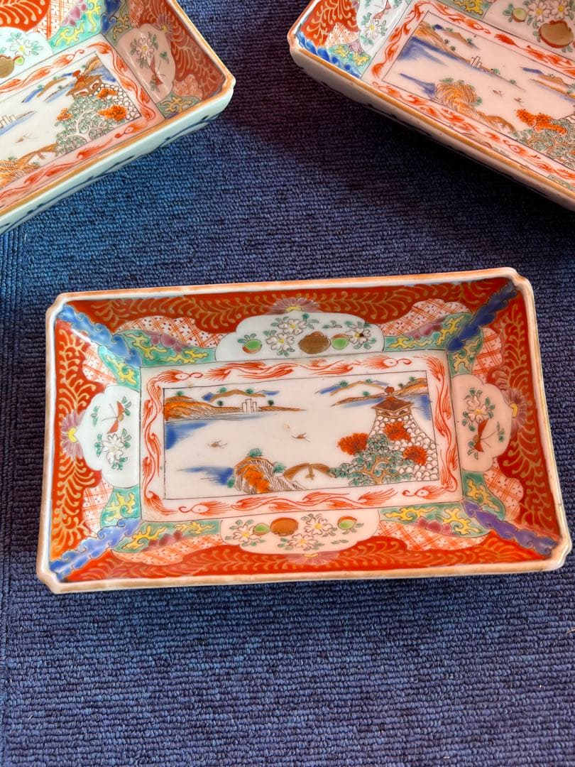 1263 中国　骨董　大明成化年製　時代皿　3客　時代物