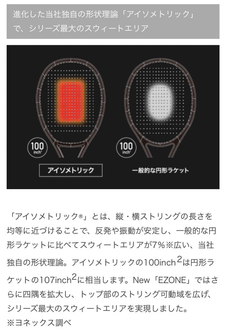 硬式テニスラケット　ヨネックス　EZONE100 リミテッド　G2 300g