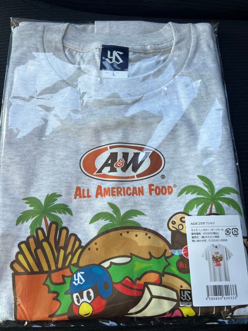 東京ヤクルトスワローズ×A&W コラボTシャツL2点＋非売品トートバッグ付き